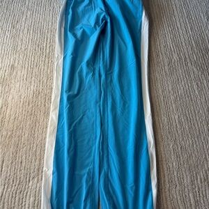 Blue Track Pants with White Stripes